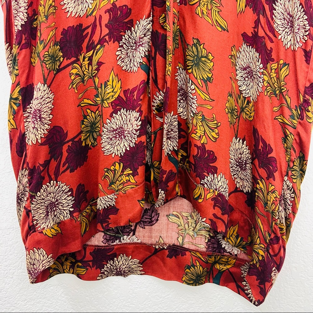 Vici Rust Floral Print Button Down Tunic - image 7
